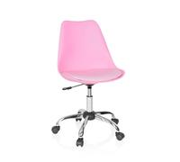 hjh OFFICE Chaise de Bureau Scandinave Fancy Pro Fauteuil Pivotant à roulettes, Hauteur Réglable, Rose 742010