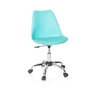 hjh OFFICE Chaise de Bureau Scandinave Fancy Pro Fauteuil Pivotant à roulettes, Hauteur Réglable, Turquoise 742009