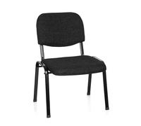 hjh OFFICE Chaise de conférence XT 600 XL en Tissu avec Assise Extra Large - Chaise Ergonomique à Quatre Pieds - Dossier - Empilable - Charge maximale : 150 kg - Gris - Métal - 67 x 60 x 55 cm