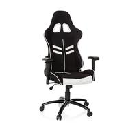 Chaise gaming HJH Office Chaise de bureau gaming / fauteuil gamer LEAGUE PRO I tissu / simili-cuir noir / blanc