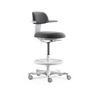 hjh Office Chaise de Travail Ergonomique Top Work 40 W - Chaise avec Dossier réglable en Hauteur, Inclinaison et Profondeur d'assise réglables, Anneau de Pied réglable en Hauteur, Gris/Blanc
