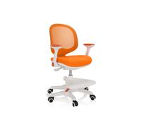 HJH Office Chaise pour enfants Kid Ergo 736418 Tissu orange maille, repose-pieds, réglable, pivotante