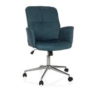 hjh OFFICE Chaise Home Office Moderne SOLAO 400 Chaise de Bureau à roulettes, Fonction Bascule, réglable en Hauteur, rembourrée, pétrole