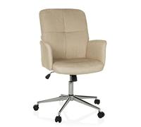 hjh OFFICE Chaise Moderne de Bureau à Domicile SOLAO 400 Chaise de Bureau à roulettes, Fonction Bascule, réglable en Hauteur, rembourrée, Beige
