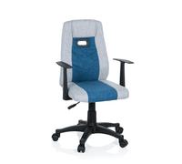 hjh OFFICE Chaise pivotante pour des Enfants KIDDY Extra Tissu Gris/Bleu