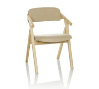 hjh OFFICE Chaise Pliante rembourrée SCANDIO Chaise Visiteur Pliante en Bois, Charge maximale 120 kg, Beige, 729443