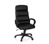 hjh OFFICE Chaises de Bureau Futura 100 Fauteuil de Bureau pivotante, Hauteur réglable, Simili-Cuir Noir 738113