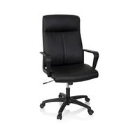 hjh OFFICE Chaises de Bureau LISSO Fauteuil de Bureau pivotante, Hauteur réglable, Simili-Cuir Noir 738114