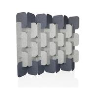 hjh OFFICE Cloison Acoustique 164x174 cm FLEXMIUT Plug Jeu de 6 pièces, cloison Debout Extensible, Pare-Vue décoratif, Gris/Gris Clair