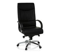 hjh OFFICE Fauteuil de Direction XXL F 400 Cuir Noir, Chaise de Bureau rembourrée pouvant Supporter jusqu'à 150 kg