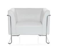 hjh OFFICE Fauteuil rembourré Curacao Similicuir Blanc