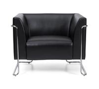 hjh OFFICE Fauteuil rembourré Curacao Similicuir Noir