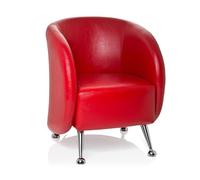 hjh OFFICE Fauteuil rembourré St. Lucia Fauteuil Lounge en Similicuir avec Rembourrage d'assise Souple, 713220, Rouge