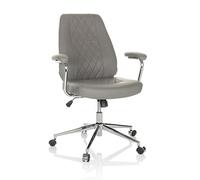 hjh OFFICE Home Office Fauteuil de Direction Theo I Similicuir Fauteuil pivotant avec Dossier Ergonomique, Gris, 729451