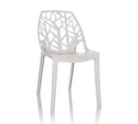 hjh OFFICE Indoor Chaise à Coque ARTIFO TRI Chaise en Plastique pour l'extérieur, empilable, 729446, Blanc