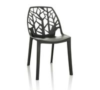 hjh OFFICE Indoor Chaise à Coque ARTIFO TRI Chaise en Plastique pour l'extérieur, empilable, 729447, Noir
