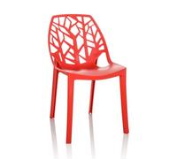 hjh OFFICE Indoor-Chaise Coque ARTIFO TRI Chaise en Plastique pour l'extérieur, empilable, 729448, Rouge