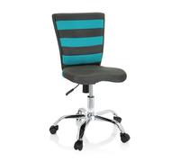 hjh OFFICE KIDDY Comfort 661008 Chaise de Bureau pivotante pour Enfant et Adolescent en Maille Gris/Turquoise Taille Unique