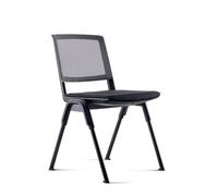 hjh OFFICE Meet WA Chaise de conférence avec dossier en maille, empilable et chaînable, rembourrage serré, design moderne, noir