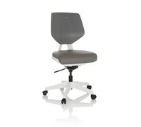 hjh OFFICE Move Work Tissu Tabouret de Travail réglable en Hauteur, siège de Travail avec Assise Mobile, Gris, 640523