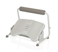 hjh OFFICE Podi Fmw Repose-pieds avec repose-pieds, rembourré, réglable en hauteur et inclinable, gris clair