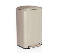 hjh OFFICE Poubelle de Cuisine, 30 litres Clean BEVA Softclose Poubelle en métal, Poubelle à pédale avec Seau intérieur, Beige