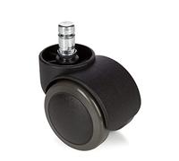 hjh OFFICE Roulettes 5x ROLO 10mm/50mm Métal, Plastique Noir