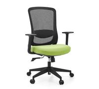 hjh OFFICE Sedito Chaise de bureau ergonomique pivotante avec dossier en maille réglable, support lombaire et siège cascade, noir/vert