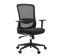 hjh Office Sedito Chaise de Bureau Ergonomique pivotante avec Dossier en Maille réglable, Support Lombaire et siège Cascade, Noir/Noir