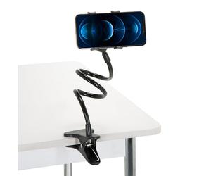 hjh OFFICE Support de téléphone Portable Table FLEXMOBI Support de téléphone Portable Pince de Table, Accessoires pour téléphone Portable, Noir 830042