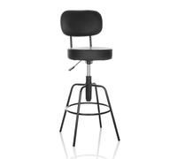 hjh OFFICE Tabouret de Bar Disc High Similicuir Tabouret Moderne réglable en Hauteur, pivotant, Noir, 729456