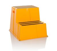 hjh OFFICE Tabouret de Marche TIO-E2 Marche antidérapante pour Usage Domestique et Commercial 2 marches, Dimensions (H x L x P): 51 x 57 x 65 cm, 830120, Jaune