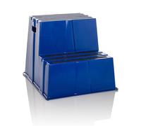 HJH Office Tabouret marchepied TIO-E2 antidérapant 2 marches 51×57×65 cm Bleu