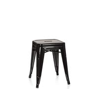 hjh Office Tabouret Vantaggio 1 Noir Métallisé | Tabouret de bistrot, Acier robuste, Empilable, Pieds en caoutchouc, Convient maison et restauration