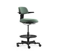 hjh Office Top Work 40 Chaise de Travail Ergonomique avec Dossier réglable en Hauteur, Inclinaison et Profondeur d'assise réglables, Anneau de Pied réglable en Hauteur, Vert