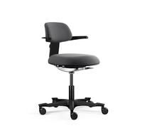 hjh OFFICE Work 40 Chaise de travail ergonomique avec dossier réglable en hauteur, inclinaison et profondeur d'assise réglables, piètement en nylon solide, gris foncé