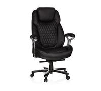 hjh OFFICE XXL Pullmann 738020 Fauteuil de Bureau Confortable en Cuir synthétique Format XXL Noir Charge maximale 180 kg