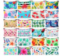 HJHB1WL Lot de 24 trousses de maquillage en toile avec fermeture éclair pour homme et femme, 17,8 x 10,2 cm (cœur), 1 couleur, Tropical