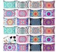 HJHB1WL Lot de 24 trousses de maquillage en toile avec fermeture éclair pour homme et femme, 17,8 x 10,2 cm (cœur), 1 couleur, Mandala