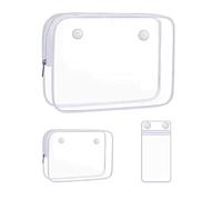HJHB1WL Lot de 3 accessoires transparents à l'intérieur, pour sac fourre-tout de plage en caoutchouc, transparent, étanche, design de concepteur, vacances, croisière, voyage, natation essentiels, 1