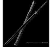 HJHUUA Épée en Bois Noire Faite à la Main,Lame en Bambou Naturel,épées Droites en Bois,épée Chinoise en Bois de 100 cm