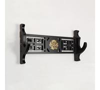 HJHUUA (Montage Mural) Stands d'épée en Bois Noir,Design Creux Classique,Rack d'affichage Samurai Sword Katana