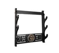 HJHUUA (Montage Mural) Stands d'épée en Bois Noir,Design Creux Classique,Rack d'affichage Samurai Sword Katana