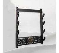 HJHUUA (Montage Mural) Stands d'épée en Bois Noir,Design Creux Classique,Rack d'affichage Samurai Sword Katana
