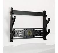 HJHUUA (Montage Mural) Stands d'épée en Bois Noir,Design Creux Classique,Rack d'affichage Samurai Sword Katana