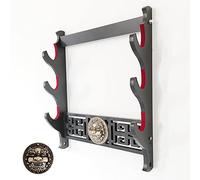 HJHUUA Racks d'affichage en Bois Faits à la Main,Porte-Katana en Velours Rouge,Support de Katana à épée Samurai,Support d'épée à Montage Mural,Facile à Installer