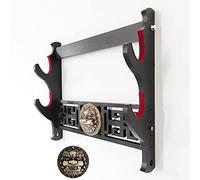 HJHUUA Racks d'affichage en Bois Faits à la Main,Porte-Katana en Velours Rouge,Support de Katana à épée Samurai,Support d'épée à Montage Mural,Facile à Installer