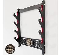 HJHUUA Racks d'affichage en Bois Faits à la Main,Porte-Katana en Velours Rouge,Support de Katana à épée Samurai,Support d'épée à Montage Mural,Facile à Installer