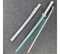 HJHUUA Sabre Laser 100 cm,Katana en Bois,Bokken Fait Main avec Bande Lumineuse,Katana en Bambou pour entraînement de Kendo,Cosplay,fête,Cadeau (Noir,Blanc)