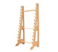 HJHUUA Support d'armes Multicouche sur Pied,présentoir pour épée en Bambou,présentoir pour flûte,Grand Support d'armes Classique en Bois (9 Niveaux,13 Niveaux)